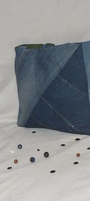 cabas en jean et tissu
