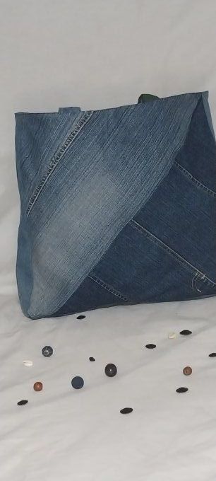 cabas en jean et tissu
