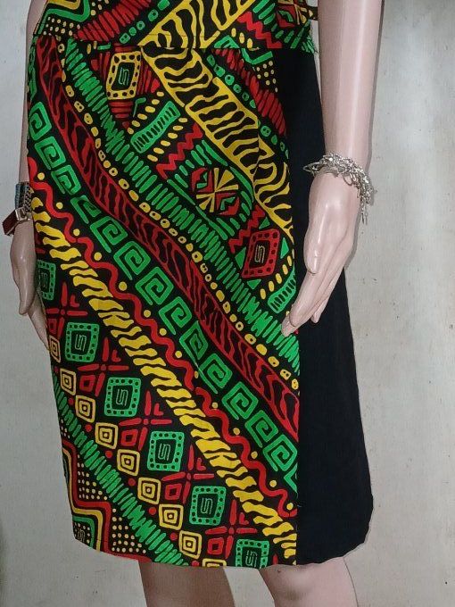 jupe avec mélange de tissu 